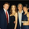 Donald Trump and his now-wife, Melania, with Jeffrey Epstein and Ghislaine Maxwell at Mar-a-Lago in Palm Beach, Florida, in 2000.