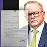 Benjamin Netanyahu sent a letter to Anthony Albanese.