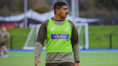Will Skelton trains with the Wallabies in Edinburgh on Tuesday. 