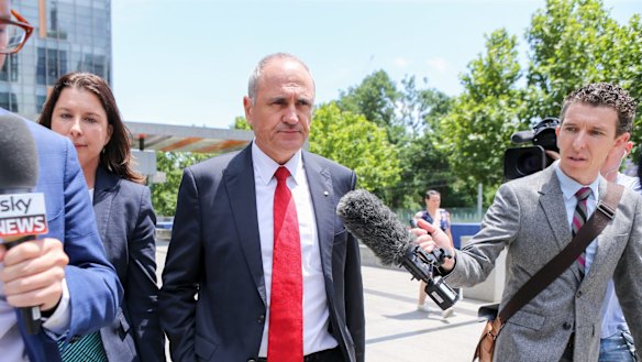 NAB chairman Ken Henry leaves the Royal Commission into Misconduct in the Banking, Superannuation and Financial Services Industry.
