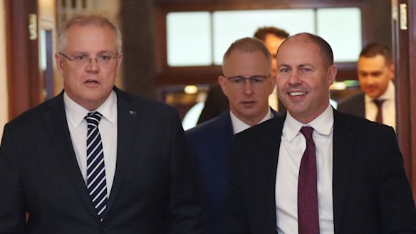 Deer in the economic headlights? Prime Minister Scott Morrison (left) and Treasurer Josh Frydenberg 