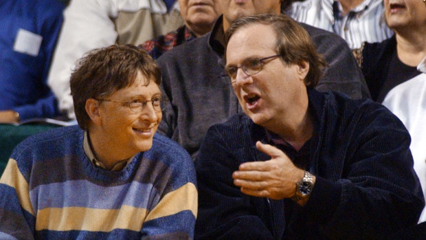 Allen (right) with childhood friend and Microsoft co-founder Bill Gates in 2003,
