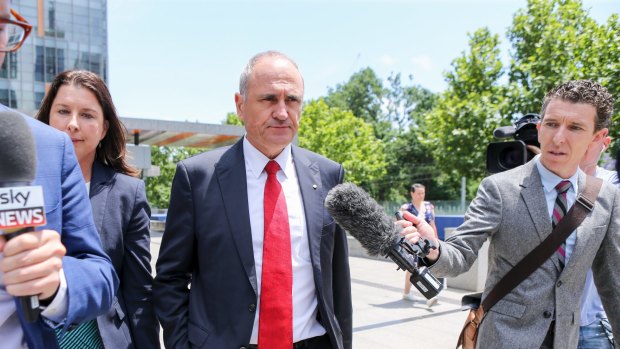 NAB chairman Ken Henry leaves the Royal Commission into Misconduct in the Banking, Superannuation and Financial Services Industry.