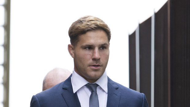 Jack de Belin outside the NSW District Court in Wollongong on Thursday.