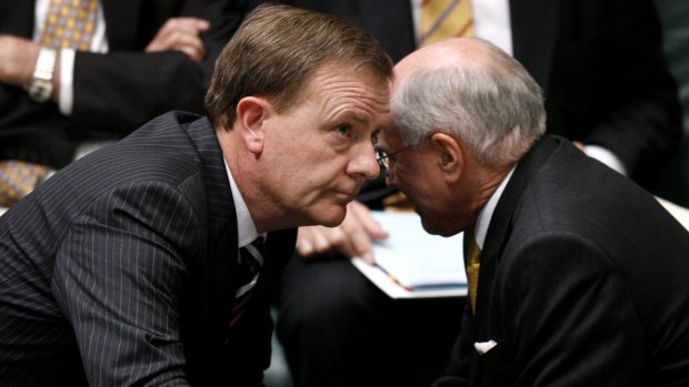 Peter Costello, left, and John Howard – a joint submission from them on spiralling housing costs in 2004 in effect pushed off any contentious changes. 