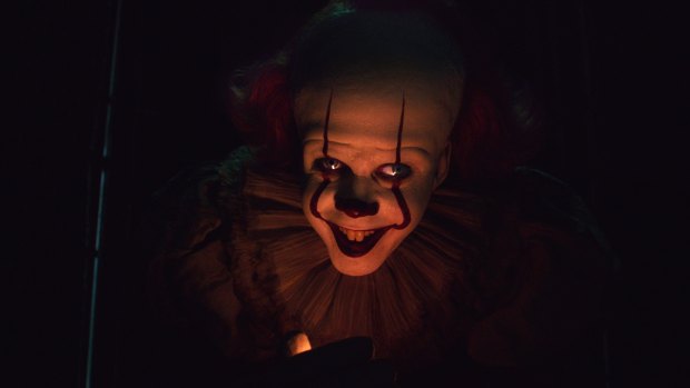 Bill Skarsgard as the evil clown Pennywise in It: Chapter Two.