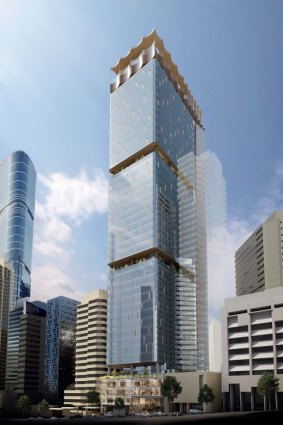 The proposed tower would face Mary Street and back onto the Brisbane Synagogue on Margaret Street.