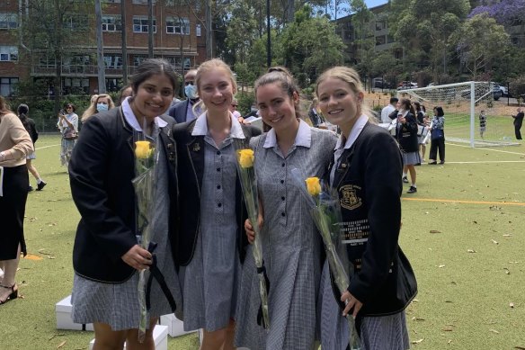 Lucy Koder is second from the right, with her friends Nandini, Charlotte and Maddie.