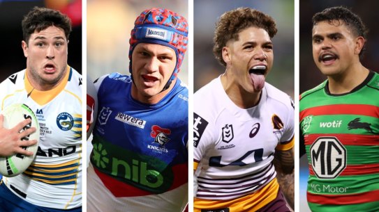 Mitchell Moses, Kalyn Ponga, Reece Walsh and Latrell Mitchell