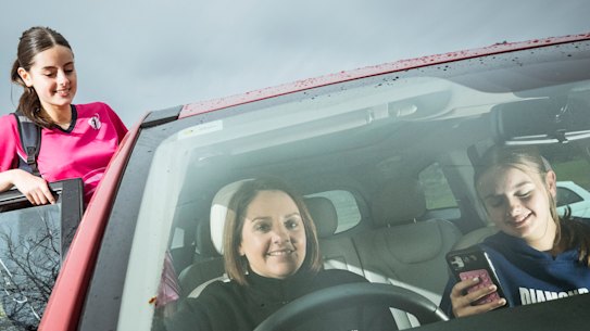 Sally Andreatta is constantly in the car driving her daughters Olivia 17 and Lilly 14 to Netball engagements. She is happy to take the time rather than have them use Uber for Teens as it gives them time to talk, despite them sometimes being on the phone.