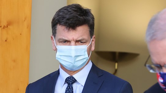 Minister for Energy and Emissions Reduction Angus Taylor and Prime Minister Scott Morrison