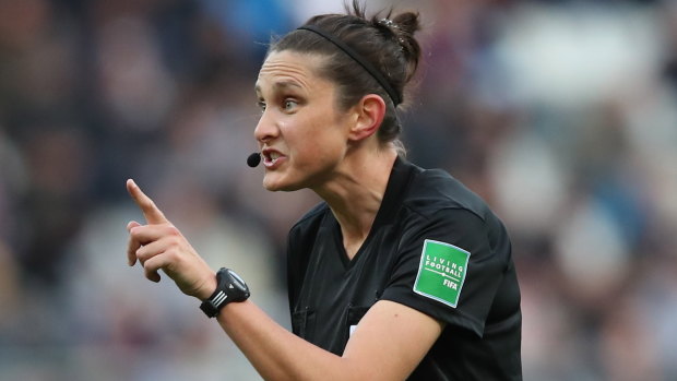 Making history: Australian referee Kate Jacewicz.