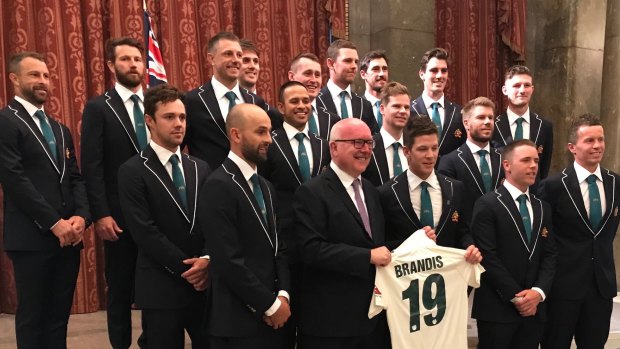 The Australian cricket team at Australia House in London.