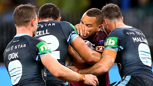 Playing it down: Moses Mbye sought to assure Kevin Walters as soon as he could that he would be good to play for Queensland in Perth.