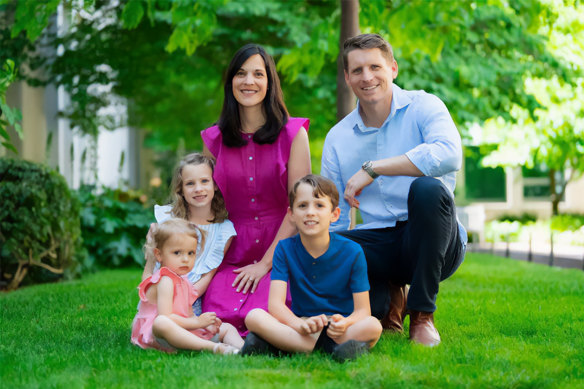 Andrew Hastie with his wife, Ruth, and their children, Jonathan, Beatrice and Jemimah (front). 