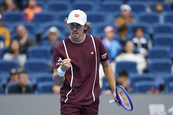 Alex De Minaur during his match against Poland’s Hubert Hurkacz.