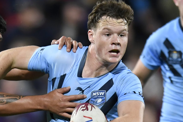 Ethan Strange claimed man-of-the-match honours in the Blues under 19s Origin win last month.