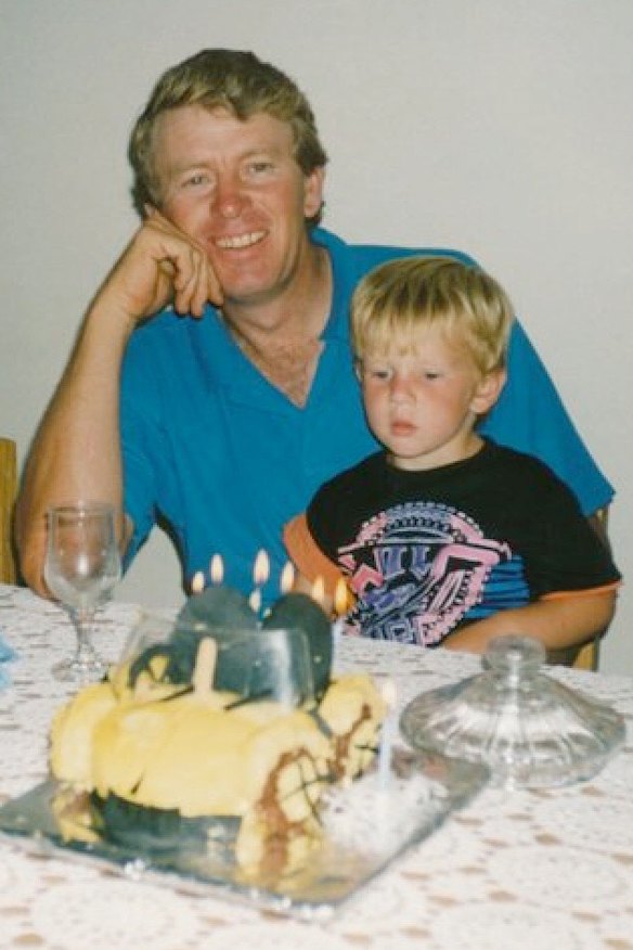 Canberra Demons player-coach Kade Klemke and his father Lester.