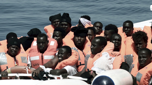 Two teen migrants caught crossing Mediterranean on truck tyre