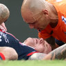 Roosters veteran Jake Friend was knocked out in round one of the NRL this season. He has since retired.