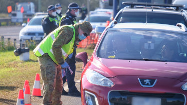 Two dozen Melburnians were fined at vehicle checkpoints yesterday.