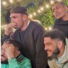 The Sydney Roosters players are entertained at super fan Josh Brandon’s LA home.