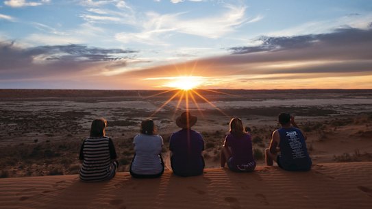 The vast red sand dunes in the Simpson Desert near Birdsville.