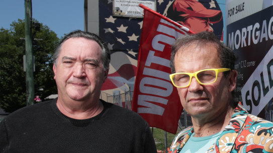 Activist Alan West and former mayor Dick Gross are distressed that The Greyhound Hotel could not be saved. 