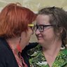 Lisa Bryant and her daughter Rikki, right, who has finally secured support from the NDIS.