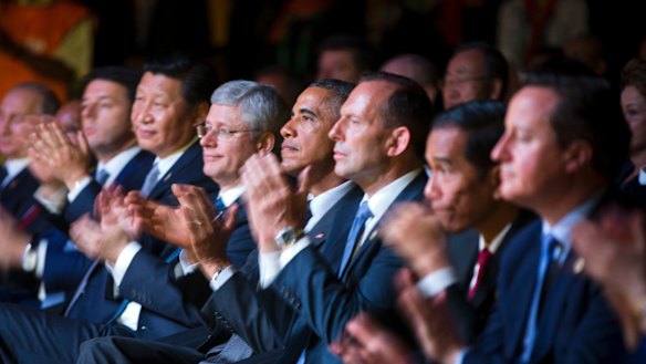 The G20 leaders in Brisbane in 2014. 