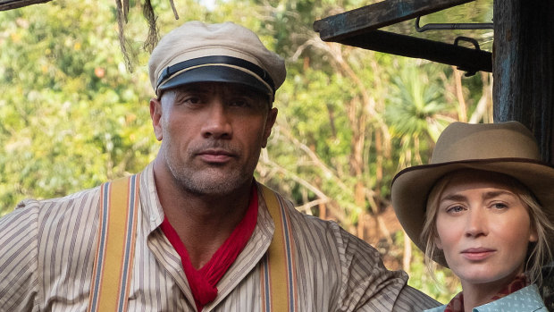 “My original goal was to become a television sitcom actor”: Dwayne Johnson and Emily Blunt in Jungle Cruise.