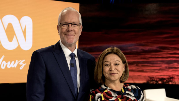 Former ABC managing director Michelle Guthrie with ex-ABC chairman Justin Milne.