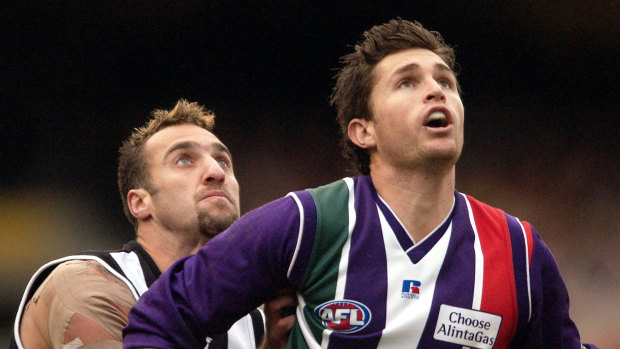 Justin Longmuir in action during his playing days for Fremantle.