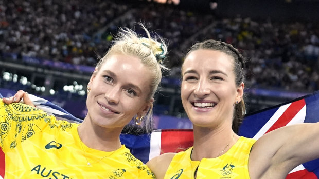 Nicola Olyslagers and Eleanor Patterson claimed silver and bronze in the high jump at the Paris Olympics..