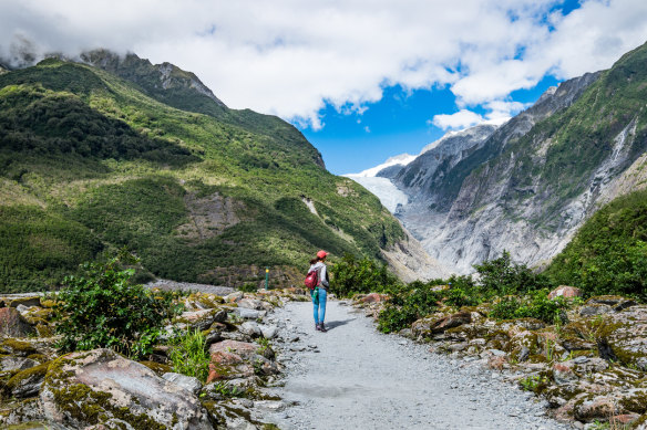 Franz Josef Glacier is a highlight, but the glacier is retreating due to climate change.