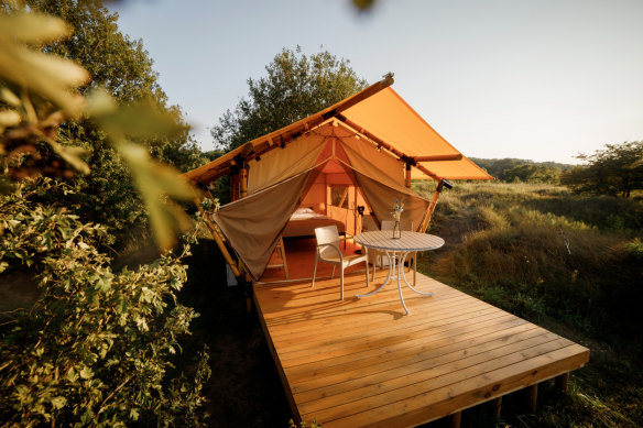 Comfy safari-style tents are everywhere for those who prefer to glamp.