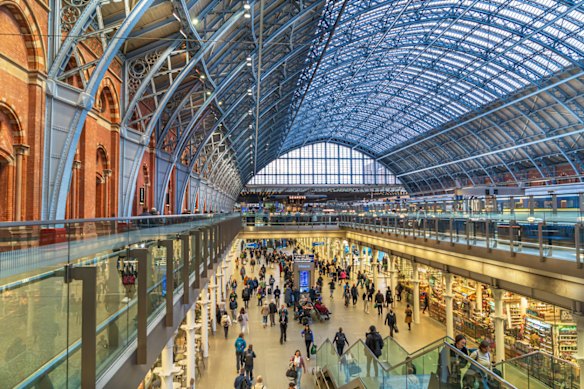 Inside St Pancras.