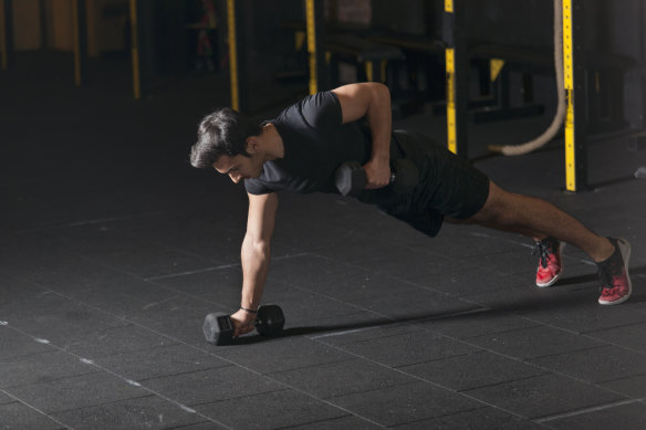 When it comes to renegade rows, keep the weight light and lock in your core to stop it moving.