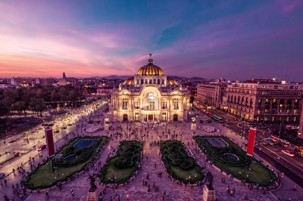 Mexico City at twilight. 