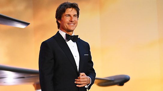 Tom Cruise at the UK Premiere of Top Gun: Maverick in London.