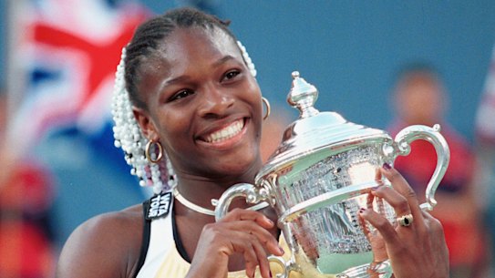 Serena Williams a major winner, aged 17.