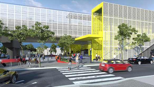 An artist's impression of the new Hallam  station.