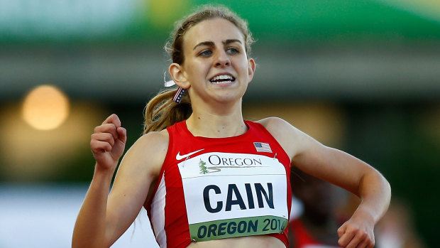 Mary Cain in the 3000m final of the 2014 IAAF World Junior Championships in Eugene, Oregon. 