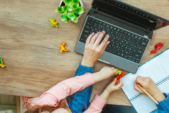 Working from home meant the number of people using parents to care for their children has fallen.