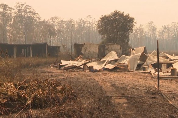 At least four homes were destroyed in the Bulahdelah fire on the weekend.