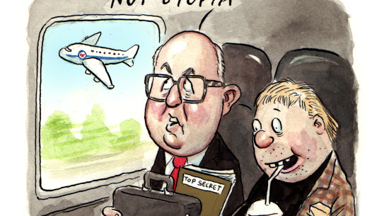 Leo Hardiman taking the Murrays bus up the Hume to Canberra.