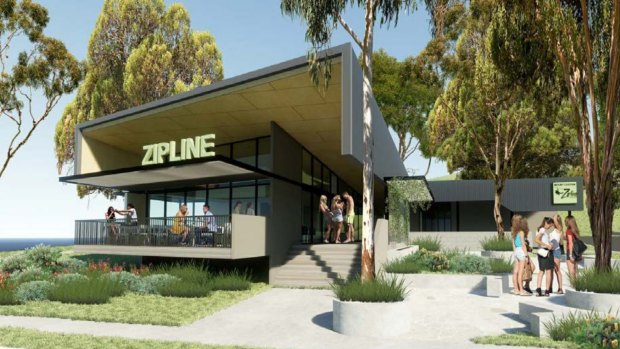 Concept images of Brisbane City Council's planned zipline centre at Mt Coot-tha.