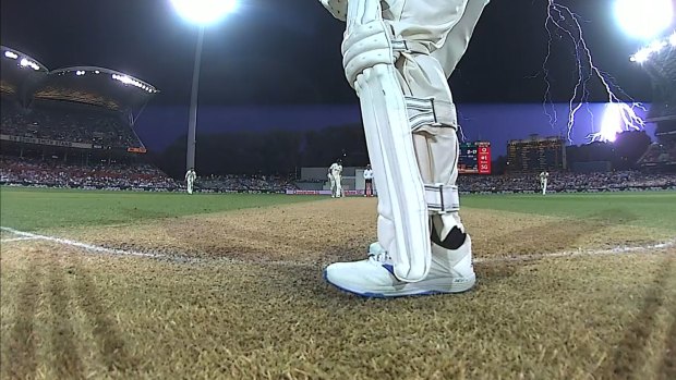 Lightning at the Adelaide Oval on Friday night.