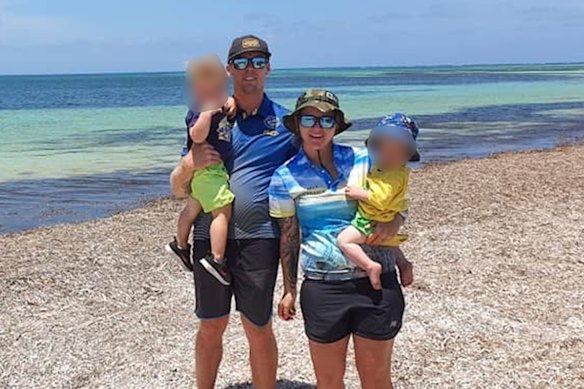 Sarah Jayne Kelly and her husband Jacob with two of their four children.