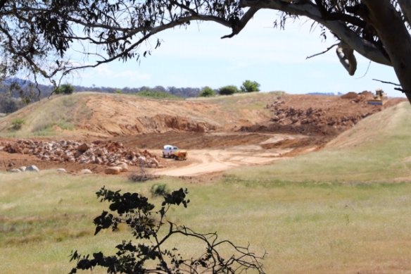 The Sutton quarry site in 2016 as the fill begins